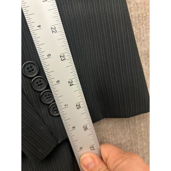 Perry Ellis Suit Jacket Men 44R Black three-button Single Vented Notched Collar - Picture 8 of 12